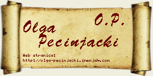 Olga Pecinjački vizit kartica